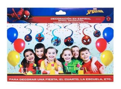 Spider Man Hombre Araña Decoracion Fiesta Espirales Colgante