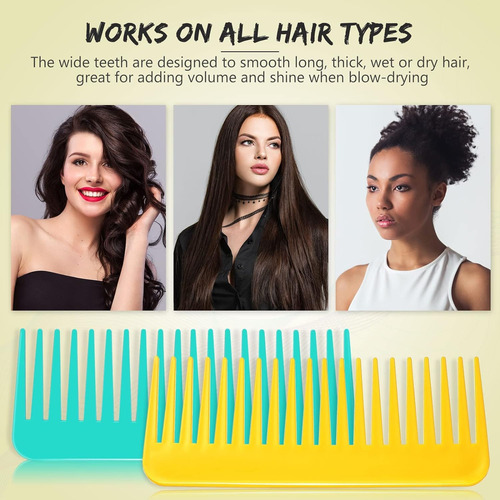 Large Hair Detangling Comb Wide Tooth Comb For Curly Hair Ah