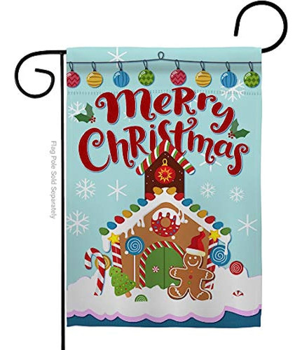 Breeze Decor Christmas Gingerbread House Garden Flag Winter 