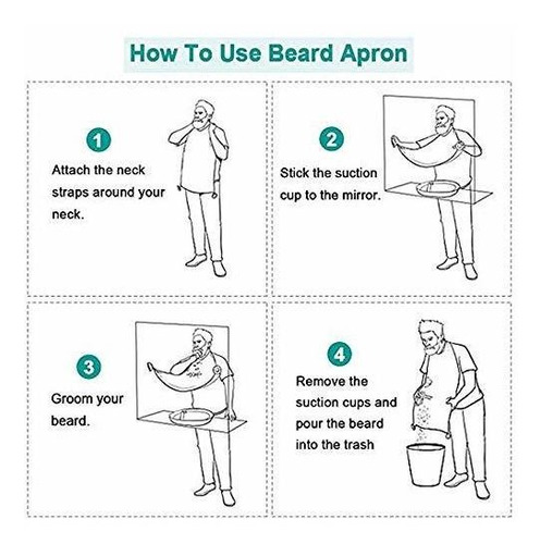 Imagen 4 de 4 de Huashanda Beard Bib Beard Apron, Barba Catcher Para Hombres