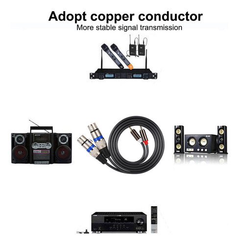 D Cable Adaptador De Audio Doble For Rca Macho A Doble Xlr