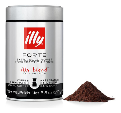 Café Molido Illy Forte Extraoscuro 250 Gramos Sin Conservant