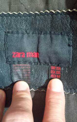 Campera De Cuero Caprino. Hombre. Zara. Importada (Usado)