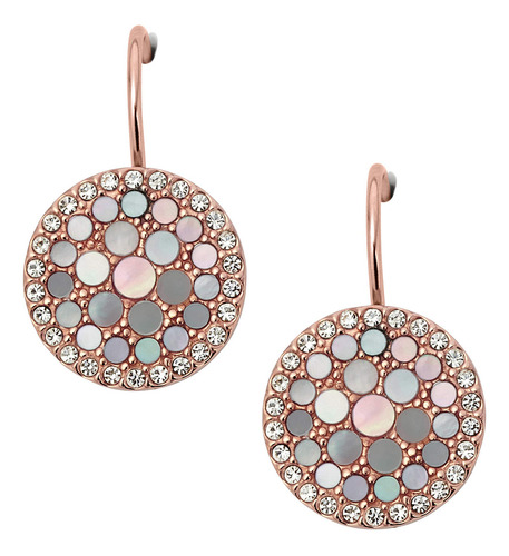 Fossil Womens Rose Gold-tone Drop Or Hoop Earrings, Color