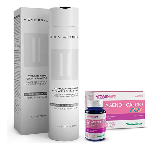 Colágeno Calcio Vitaminway + Reversil® Shampoo Estimulador