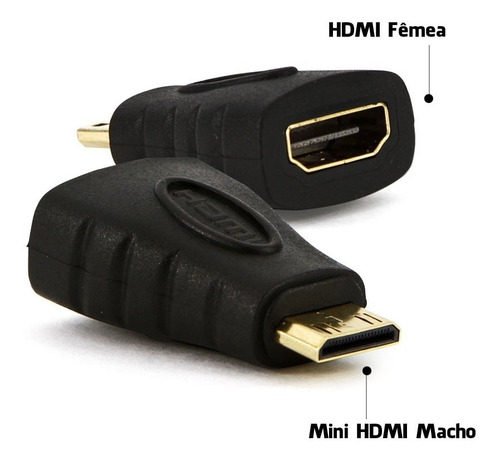 Adaptador Mini Hdmi Macho P/ Hdmi Fêmea Conector Conversor