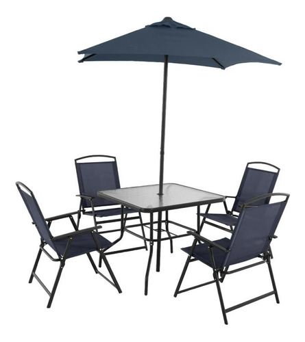 Set De Desayunador 6 Piezas Jarin Exterior Mueblepatio Azul