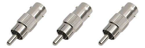 Adaptador Conector Bnc Hembra A Rca Macho Pack X 3 Unidades