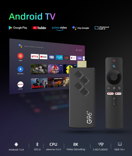 Tv Box Stick Android Tv Bluetooth Control Con Voz