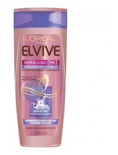 Elvive Shampoo X200 Kera Liso Brillo 