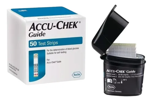 Pack 100 Tiras Reactivas Accu Chek Guide Color Azul Azul