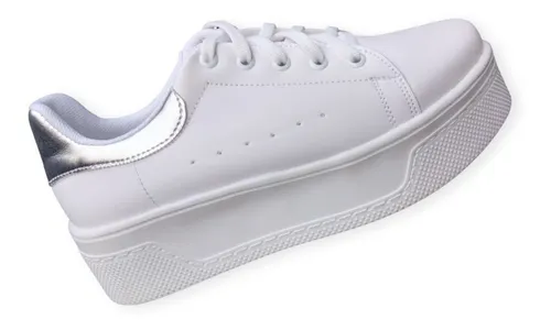 Tenis Blanco Y Colores Para Mujer Moda Urban Casual Alto