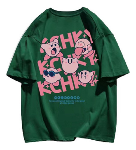 Playera De Manga Corta Con Estampado Casual De Corte Kirby