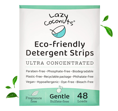 Lazy Coconuts Hojas De Detergente Para Ropa  Sin Sulfatos S