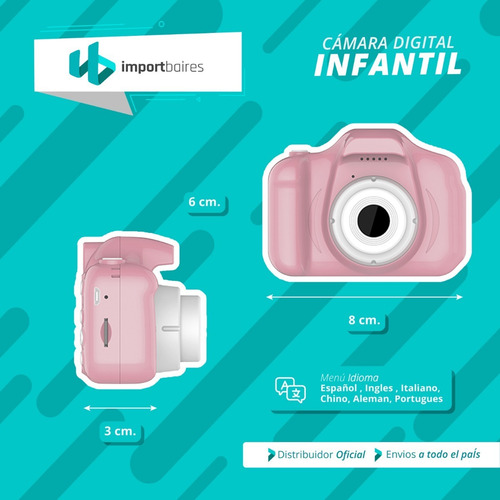 Imagen 8 de 10 de Cámara Digital Full Hd Niños Niñas + Memoria Micro Sd 32gb