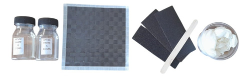 Kit Reparación Paleta Padel Fibra Carbono Epoxi 12k 10x10 Cm Negro