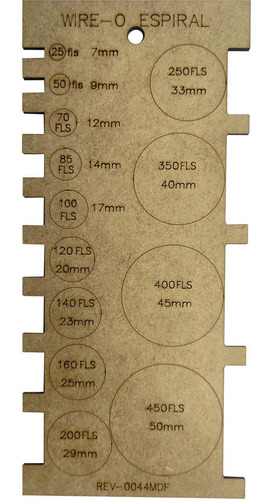 Régua Gabarito Wire O Espiral Cartonagem Encadernação Agenda