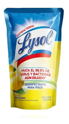 Limpiador desinfectante para piso brisa limón Lysol en doypack