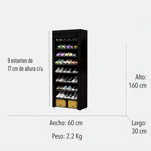 Armario Portátil Organizador De Calzado Estantería Closet