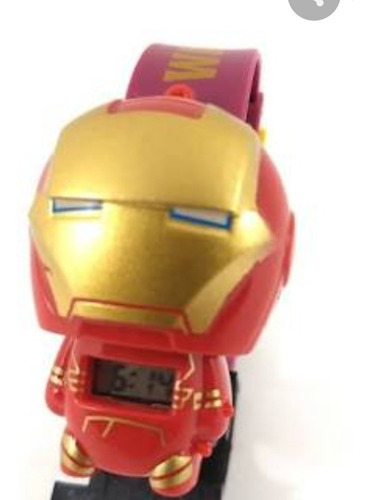 Relógio Infantil Com Projetor 24 Imagens Homem De Ferro