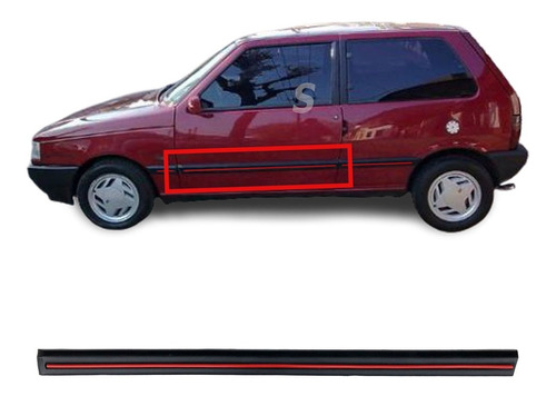 Bagueta Puerta Izquierda Fiat Uno 3p Scr Negra Con Vira Roja
