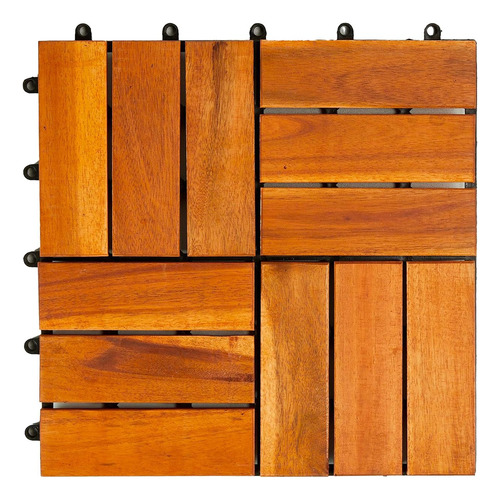 Azulejo De Cubierta De Acacia Con Sistema De Enclavamiento N