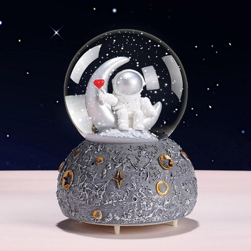 Astronauta Luminoso Copo De Nieve Bola De Cristal Caja De