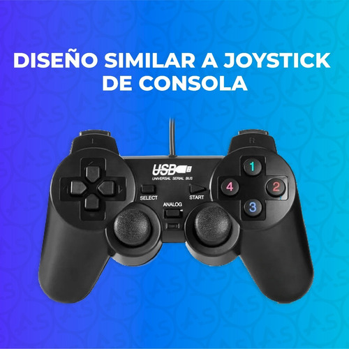 Imagen 5 de 10 de Joystick Analogico Usb Para Pc Con Vibracion Dualshock