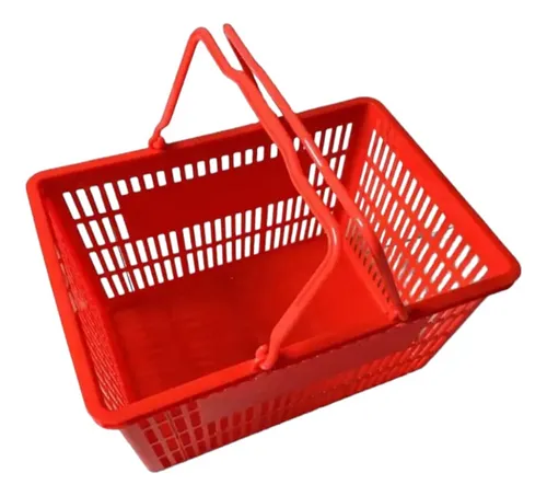 comprar Pack 4 Canastos Cestas De Mano Roja Para Supermercado