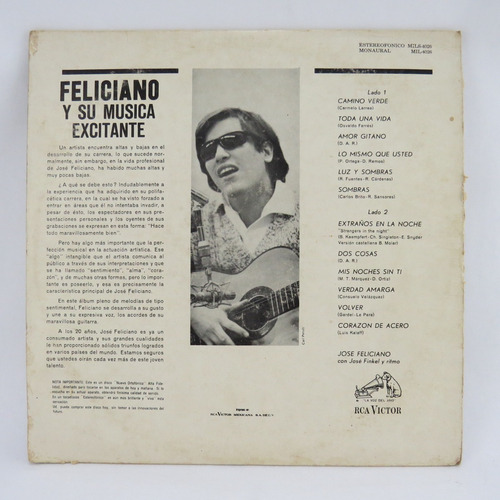 D3255 José Feliciano -- Feliciano Y Su Musica Excitante Lp (Usado)