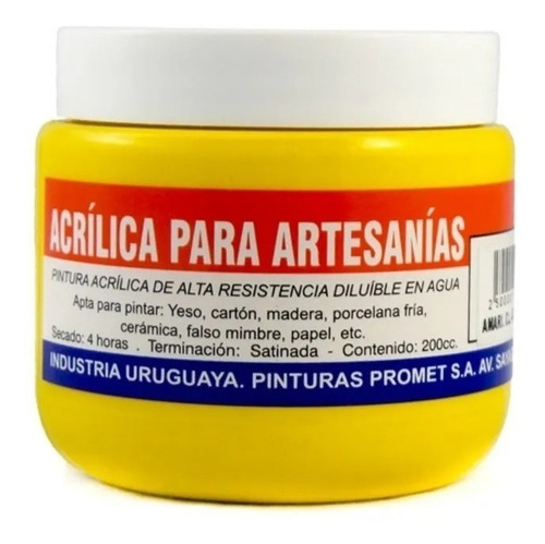 Imagen 2 de 7 de Pintura Acrílica Artesanías 200 Cc Promet - Varios Colores