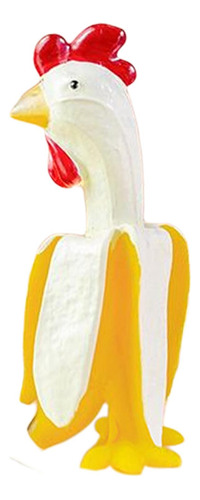 Figuritas De Resina De Gallo 3.7x4x7.15cm Blanco Amarillo