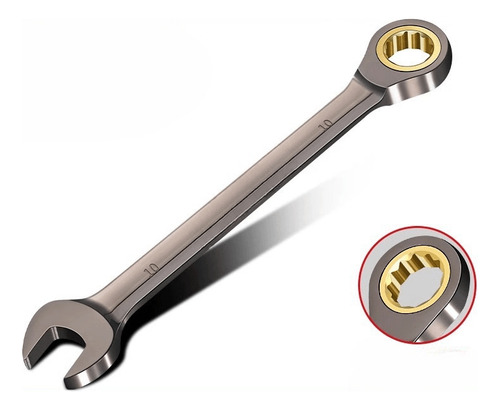 Chave Ajustável 10mm Dupla De Carbono Aço Com Manivela