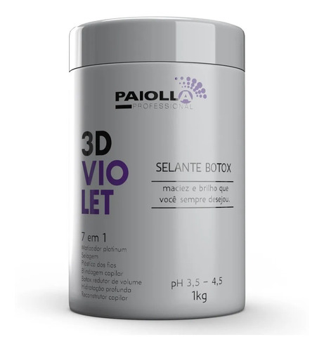 Imagem 1 de 1 de Paiolla Btox Violeta 3d 7 Em 1 - 1kg