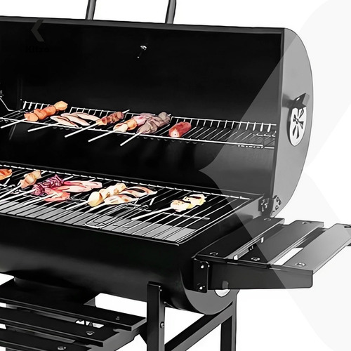 Asador De Carbón Tipo Barril Con Ruedas Acero Inoxidable Parrilla Para Jardin Kitzo
