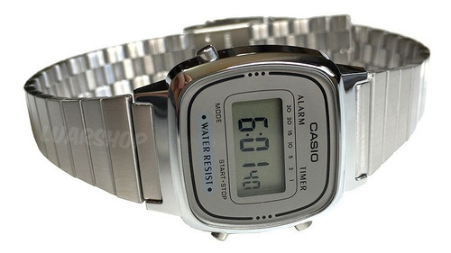Relogio Mini Casio Digital La670 Prata Feminino Original Nf