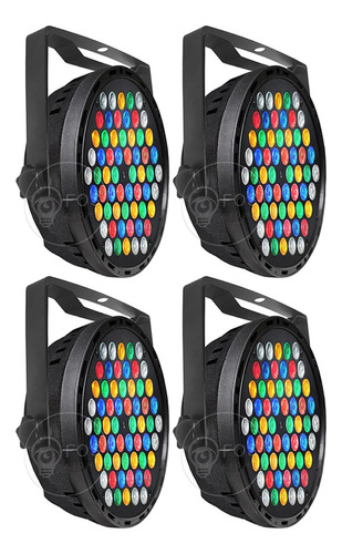 4x Refletor Par64 Canhão Parled Rgbwa 60 Leds 5w Jdb-6053 110/220V