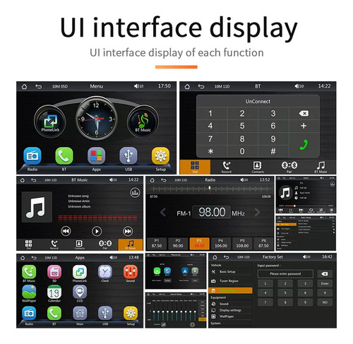 Reproductor De Sonido Portátil Para Coche Con Carplay Y Andr
