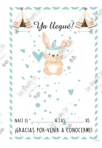 Tarjeta De Nacimiento Personalizadas