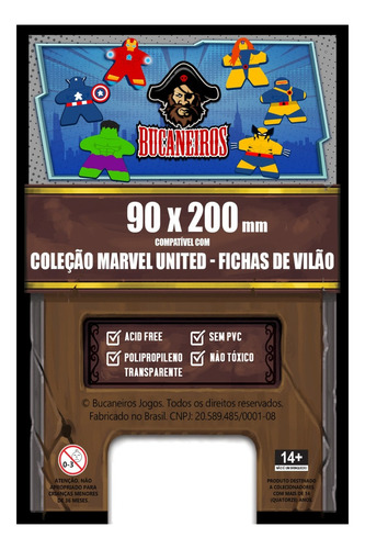 Sleeves P/ Marvel United Fichas De Vilão Bucaneiros 90x200