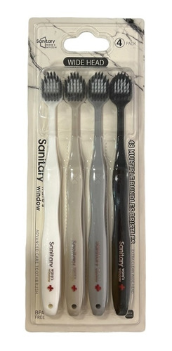 Set 4 Cepillo De Dientes Cabezal Ancho 48mm Suave