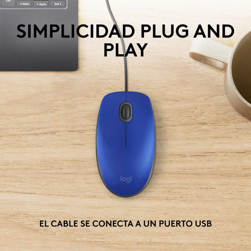 Logitech M110 Mouse Con Cable Usb Azul
