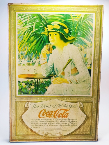 Imagen 1 de 10 de Afiche Publicitario Cocacola, Original En Retablo. Colección