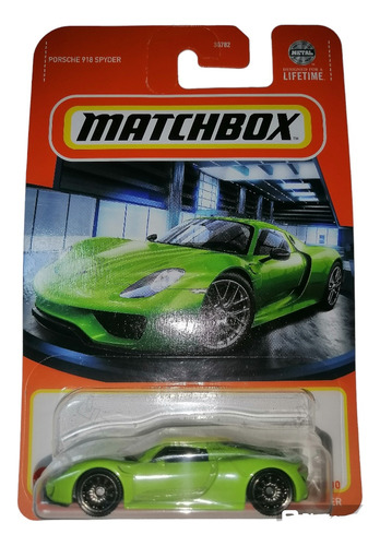 Porsche 918 Spyder Verde Neón Matchbox 1/64 Metal 