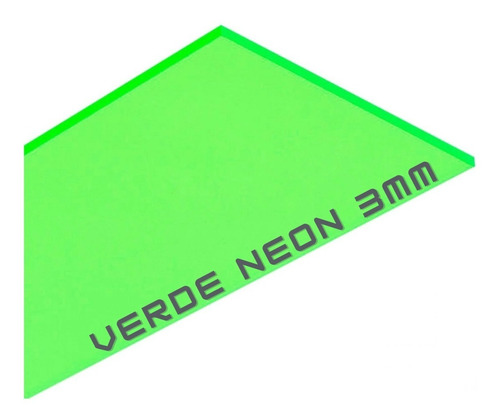 Chapa De Acrilico Verde Neon 50x50cm X 3mm