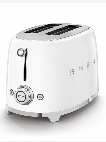 Smeg Tostadora Retro 50s Style 2r Blanca Tsf01whar Color Blanco