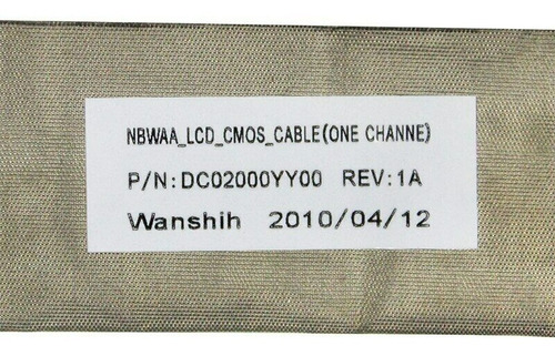 Imagen 5 de 5 de Cable Flex Lcd Toshiba L455 L455d L450 L450d Dc02000yy00