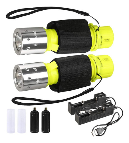 Hecloud Linterna De Buceo Con Luz De Buceo Recargable Ipx8 I