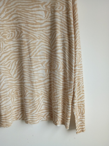 Sweater Ver Beige Animal Print, Talle Xl (Usado)