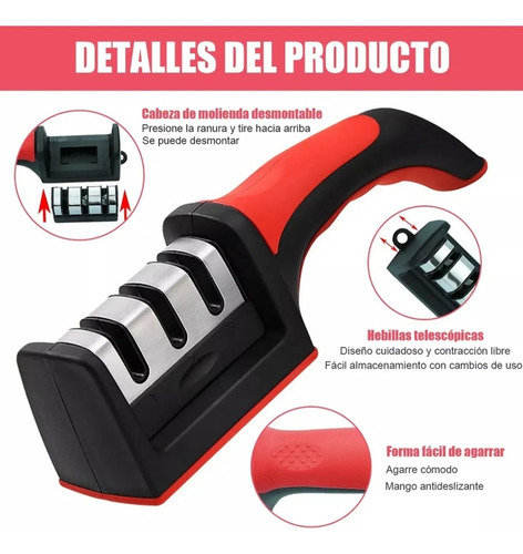 Afilador De Cuchillos Rojo